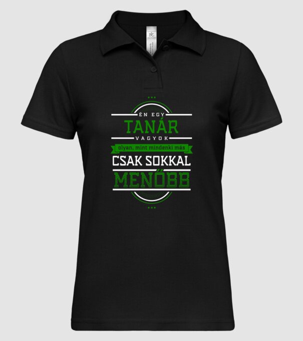 Én egy menő tanár vagyok minta fekete pólón