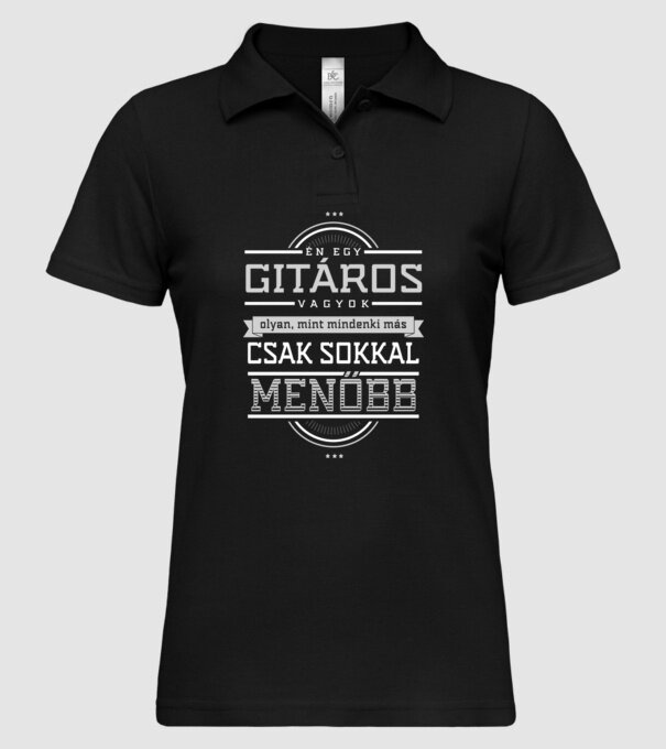 Én egy menő...GITÁROS minta fekete pólón