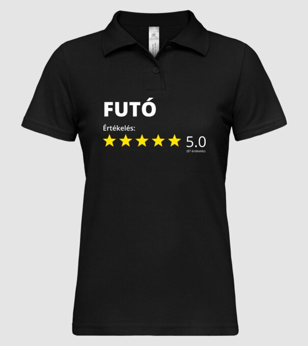 Értékelés 5_FUTÓ minta fekete pólón