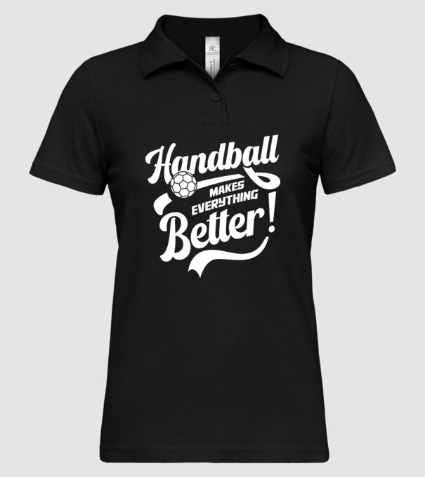 Handball makes everything better minta fekete pólón