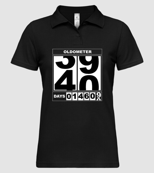 Oldometer 39-40 minta fekete pólón