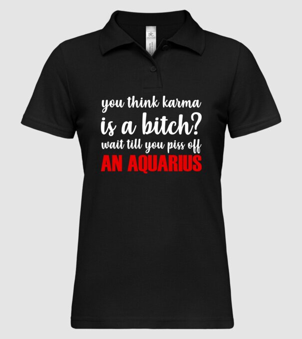 Piss of an AQUARIUS minta fekete pólón