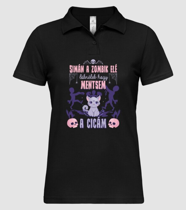 Simán a zombik elé löknélek minta fekete pólón