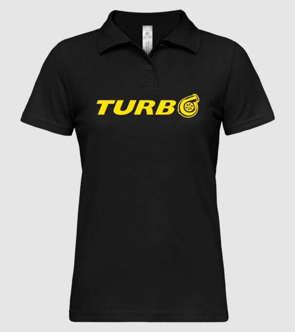 Turbo minta fekete pólón