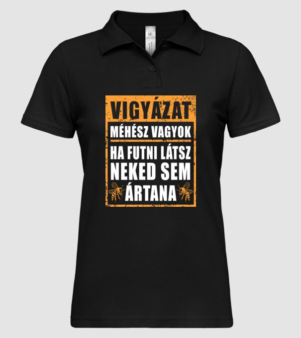 Vigyázat méhész vagyok minta fekete pólón