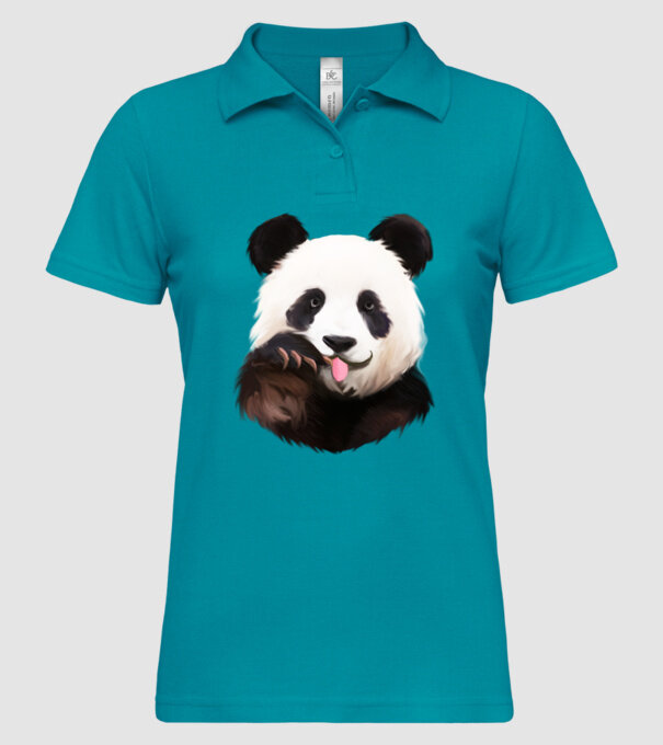 Panda face minta türkiz pólón