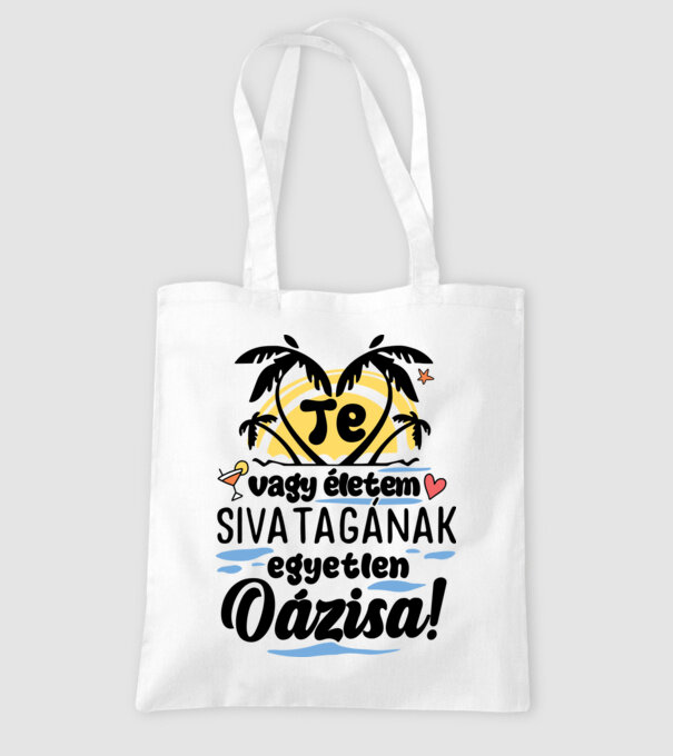 Életem oázisa minta fehér pólón