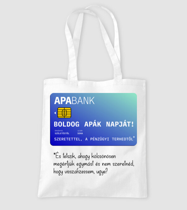 ApaBank minta fehér pólón