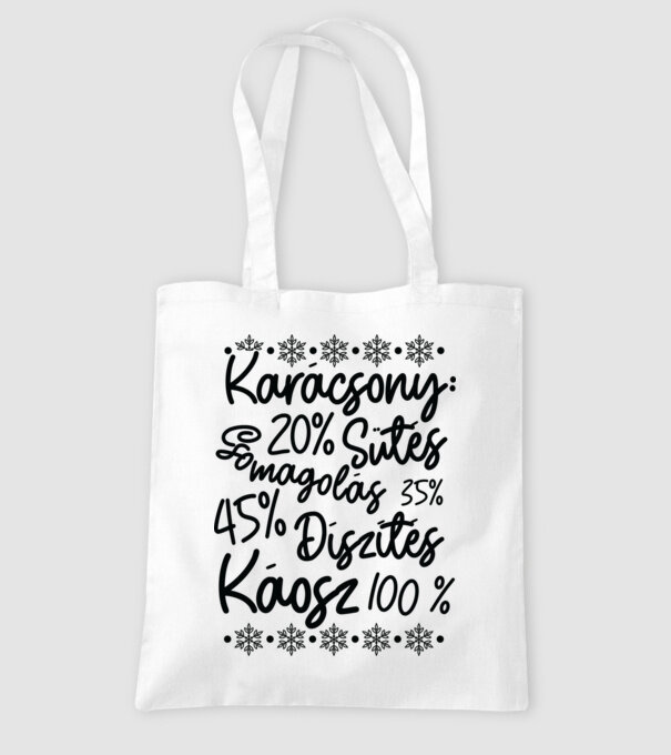 Karácsonyi káosz minta fehér pólón