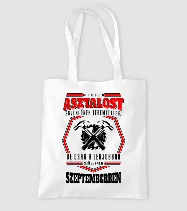 minden asztalos egyenlő SZEPTEMBERBEN minta fehér pólón