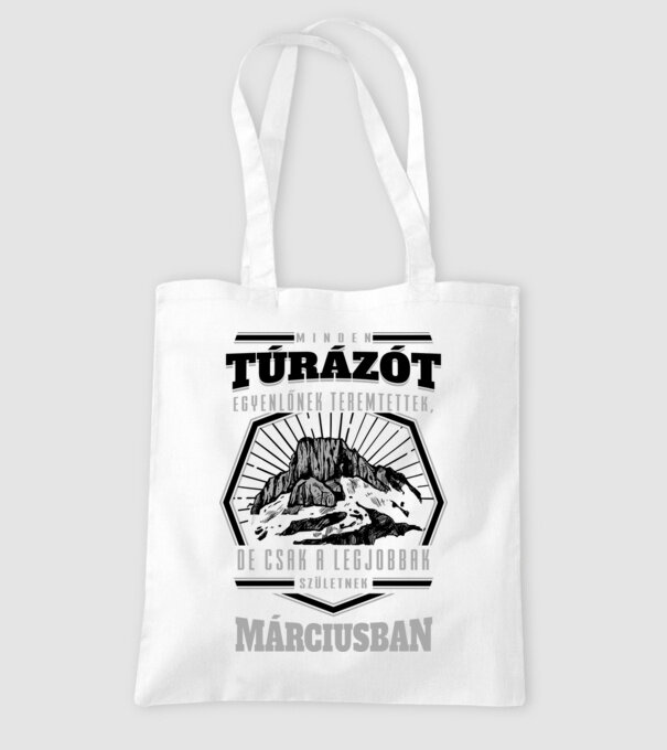 Minden túrázót egyenlőnek teremtettek március minta fehér pólón