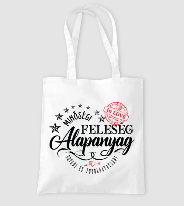 Minőségi feleség alapanyag minta fehér pólón