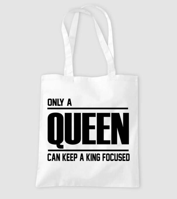 Only a Queen can keep a king in focused minta fehér pólón