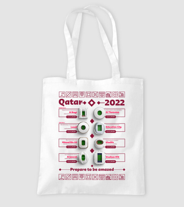 Qatar 2022 stadionok minta fehér pólón