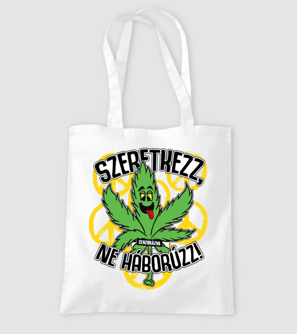 Szeretkezz ne háborúzz minta fehér pólón
