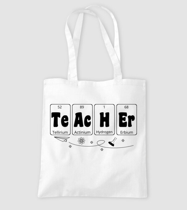 Teacher periodus minta fehér pólón