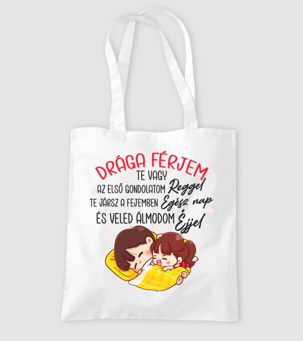 Veled álmodom férjem minta fehér pólón