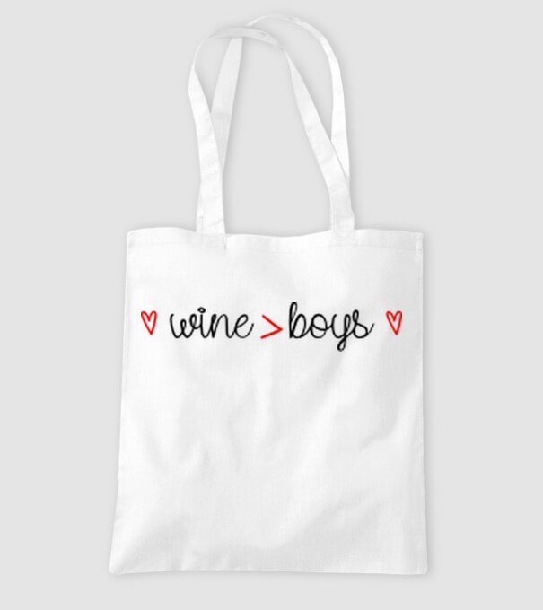 Wine and boys minta fehér pólón