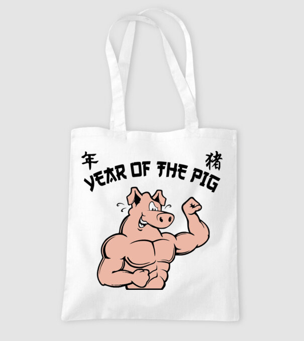 Year of the Pig minta fehér pólón