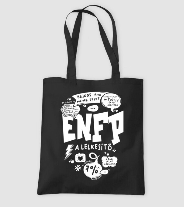 16 Személyiségtipus COMIC ENFP minta fekete pólón