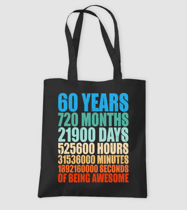 60 years of being awesome minta fekete pólón