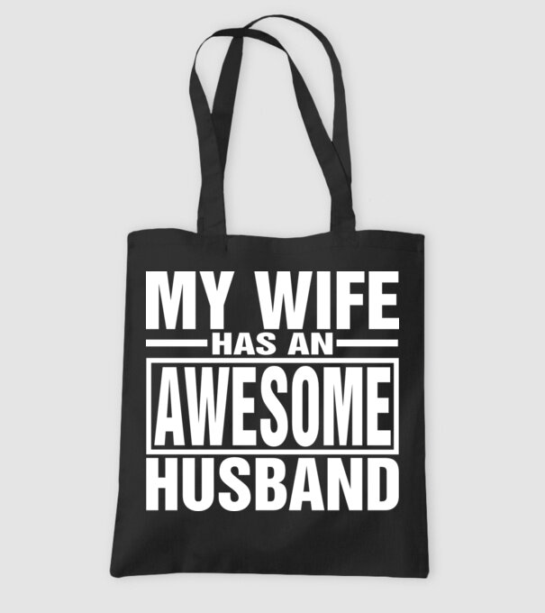 Awesome husband minta fekete pólón