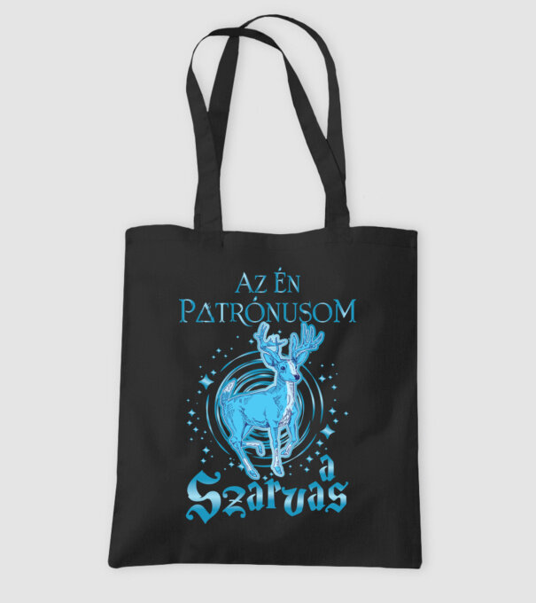 Az én patrónusom SZARVAS minta fekete pólón