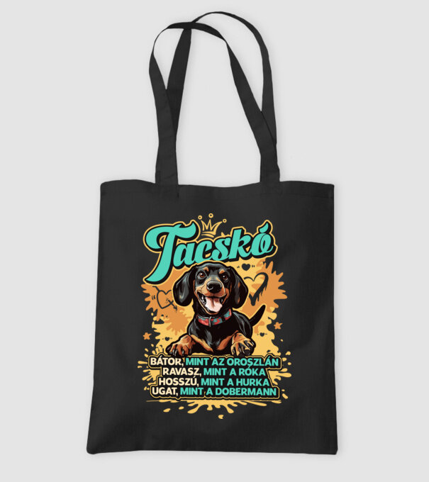 Bátor Tacsi minta fekete pólón