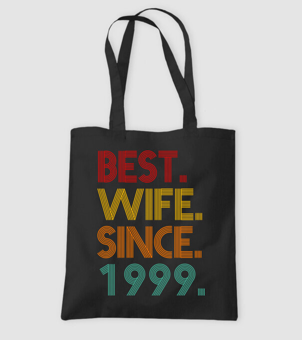 best wife since 1999 retro minta fekete pólón