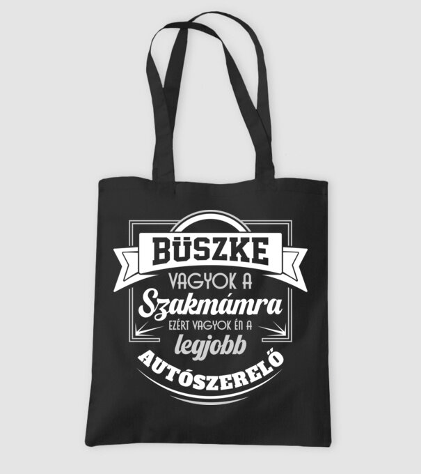 Büszke vagyok a szakmámra Autószerelő minta fekete pólón