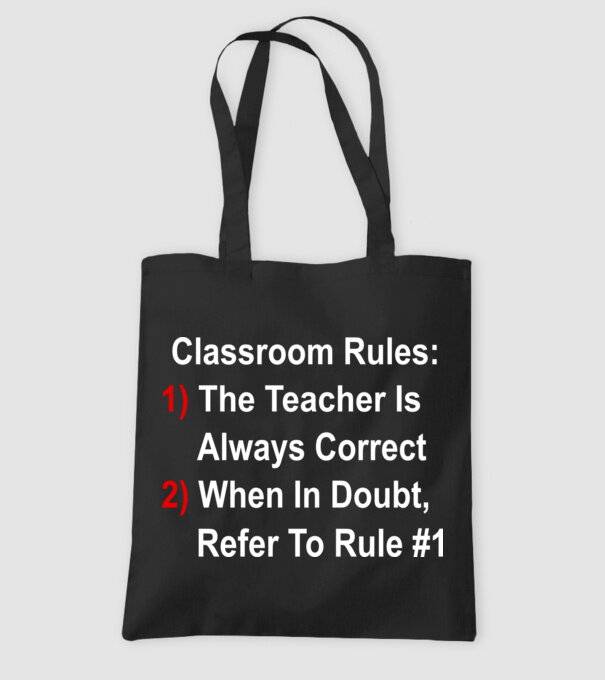 Classroom rules minta fekete pólón