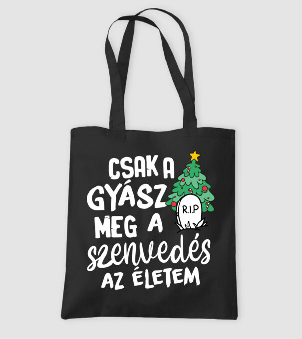 Csak a gyász meg a szenvedés sötét alapra minta fekete pólón