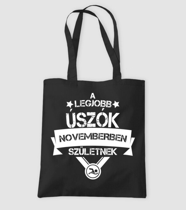 Csillagos legjobb szülinapos úszók NOVEMBER minta fekete pólón