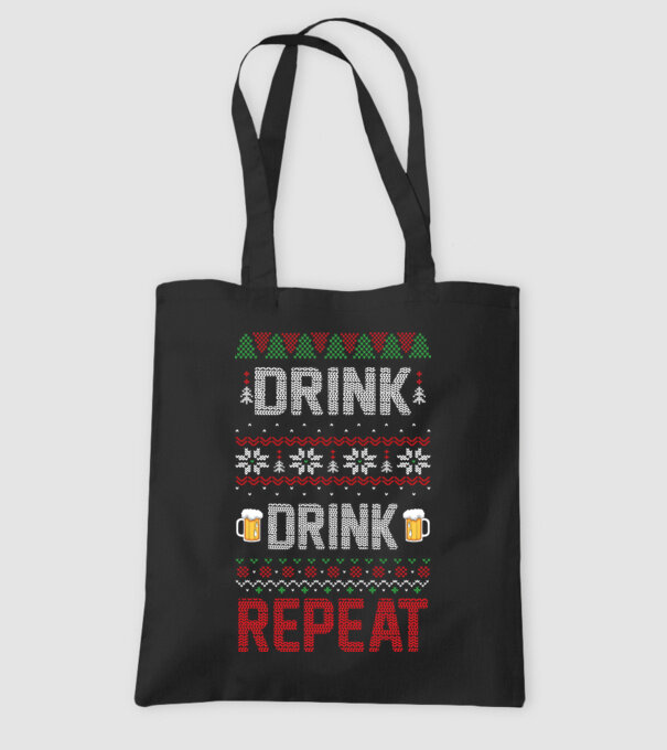Drink drink repeat minta fekete pólón
