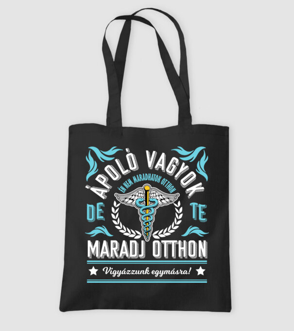Én nem maradhatok otthon ápoló minta fekete pólón