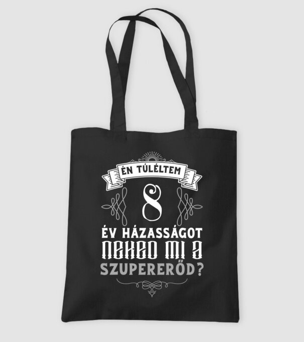 Évforduló túlélő 8 év minta fekete pólón