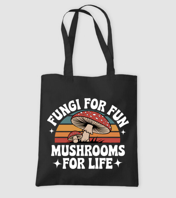 Fungi for fun fekete alap minta fekete pólón