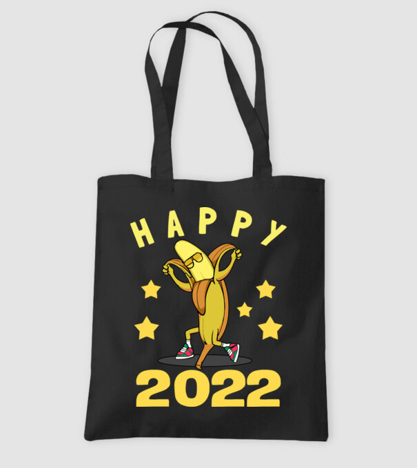 Happy new year Banana minta fekete pólón