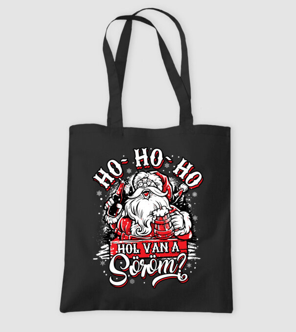 HoHoHo Hol van a söröm minta fekete pólón
