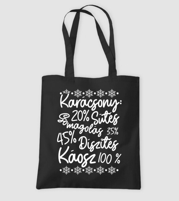 Karácsonyi káosz minta fekete pólón