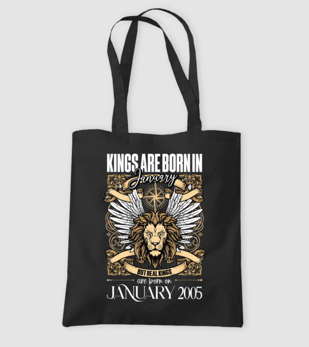 KINGS ARE BORN 2005 - JANUÁR minta fekete pólón