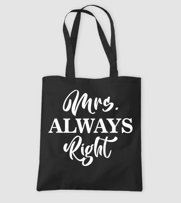 Mrs always right minta fekete pólón