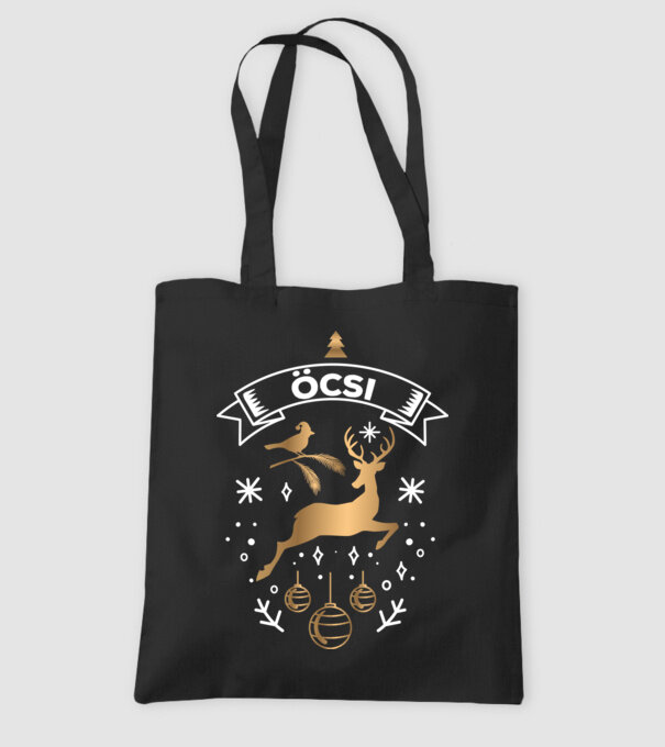 Szarvasos öcsi minta fekete pólón
