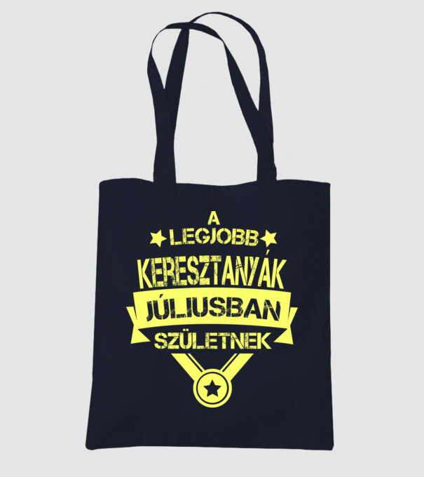 Csillagos legjobb keresztanyák_JÚLIUS minta sötétkék pólón