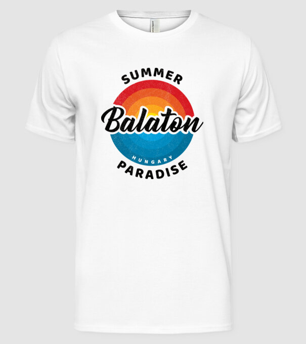 Balaton summer paradise retro minta fehér pólón