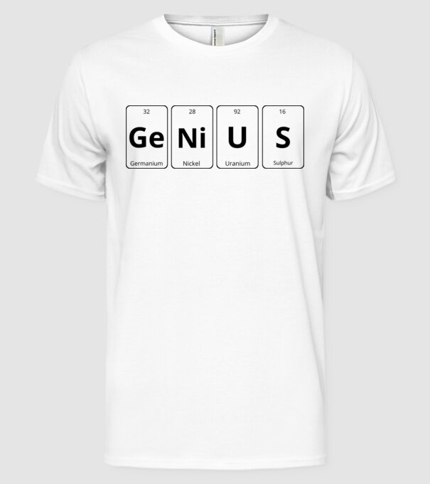 Genius periodus minta fehér pólón