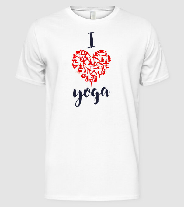 I love yoga minta fehér pólón