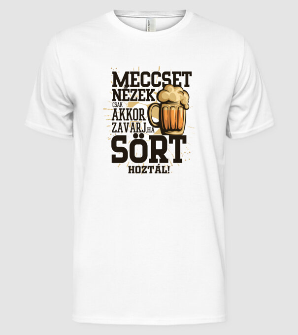 Meccset nézek minta fehér pólón