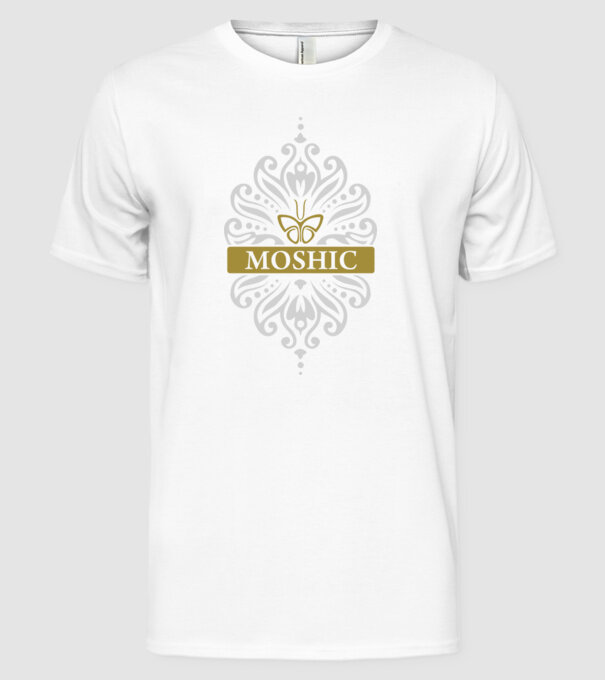 Moshic Design minta fehér pólón