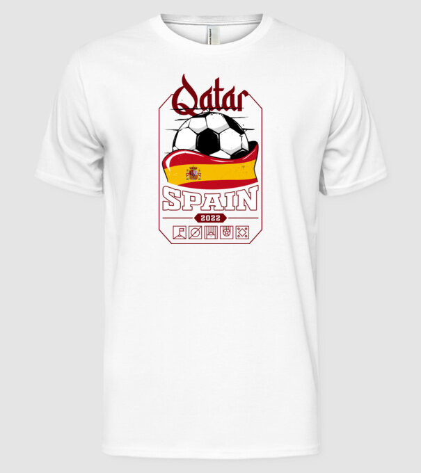 Quatar team spain minta fehér pólón